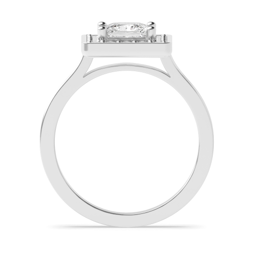 4 Prong Princess Delicare shank Side Stone Engagement Rings