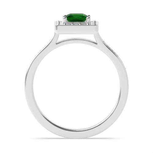 4 Prong Princess Delicare shank Emerald Engagement Rings