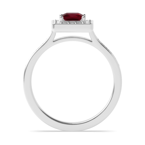 4 Prong Princess Delicare shank Ruby Engagement Rings