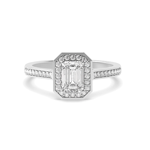 4 Prong Radiant Delicare shank Side Stone Engagement Rings