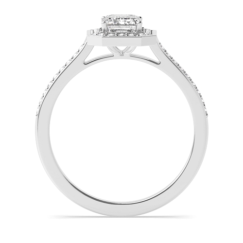 4 Prong Radiant Delicare shank Side Stone Engagement Rings
