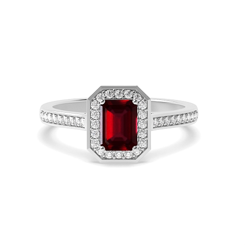 4 Prong Radiant Delicare shank Ruby Engagement Rings