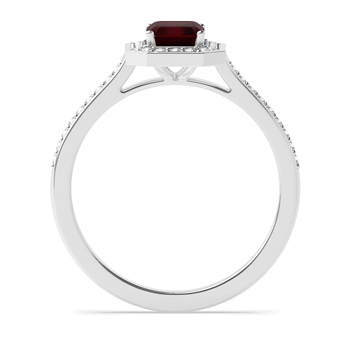 4 Prong Radiant Delicare shank Ruby Engagement Rings