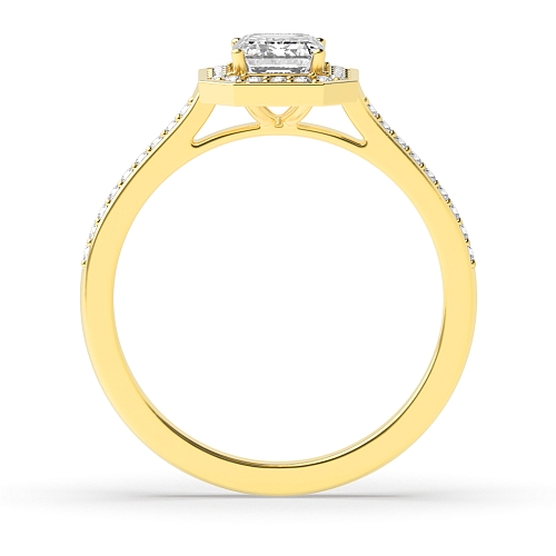 4 Prong Radiant Yellow Gold Delicare shank Engagement Rings
