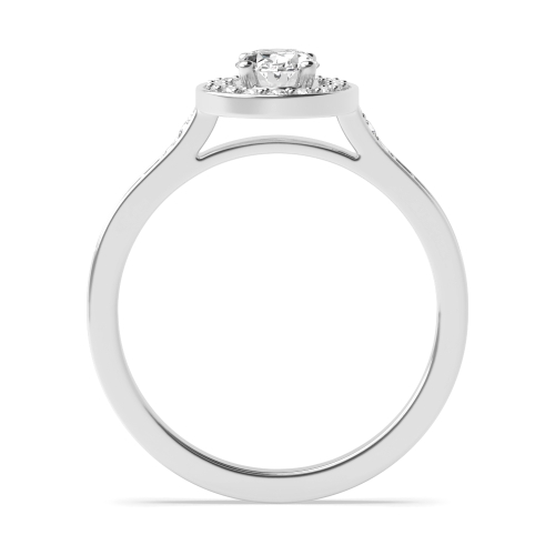4 Prong Oval Platinum Halo Engagement Ring