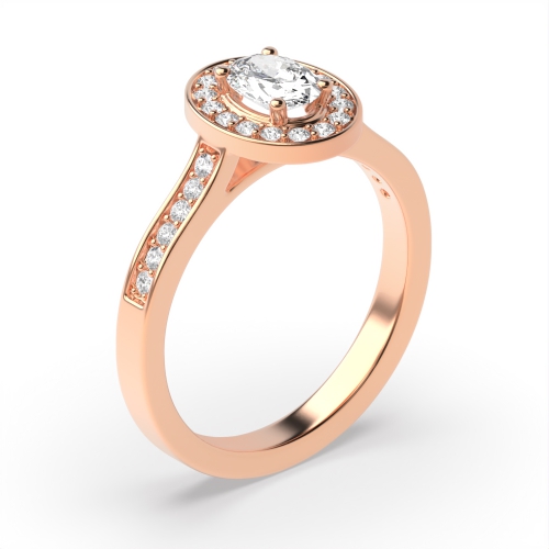 4 Prong Oval Rose Gold Delicare shank Engagement Rings