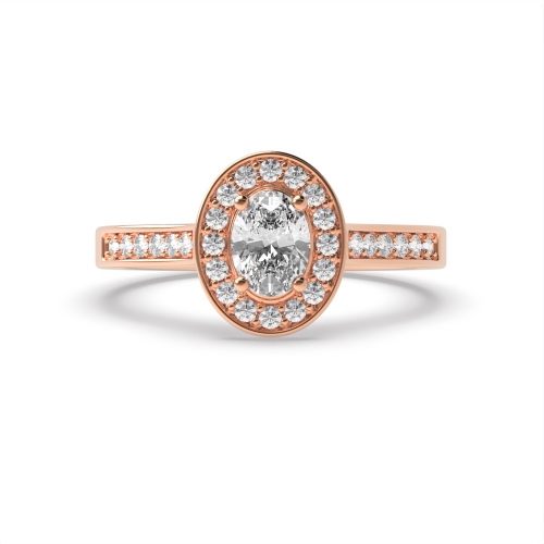 4 Prong Oval Rose Gold Delicare shank Engagement Rings