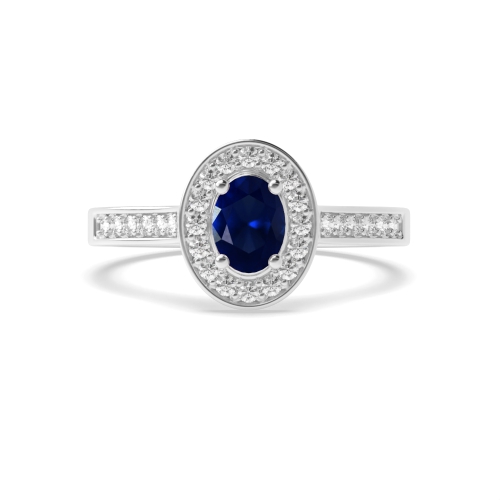 4 Prong Oval Delicare shank Blue Sapphire Engagement Rings