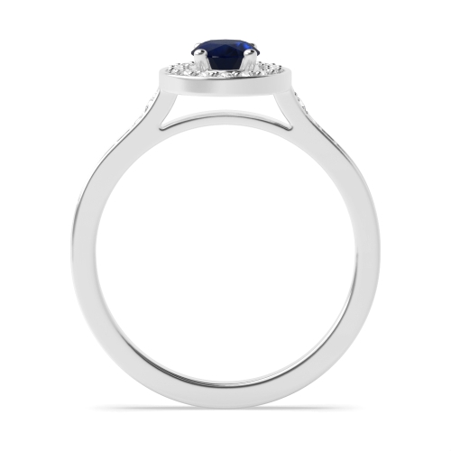4 Prong Oval Delicare shank Blue Sapphire Engagement Rings