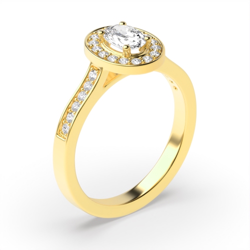 4 Prong Oval Yellow Gold Delicare shank Engagement Rings