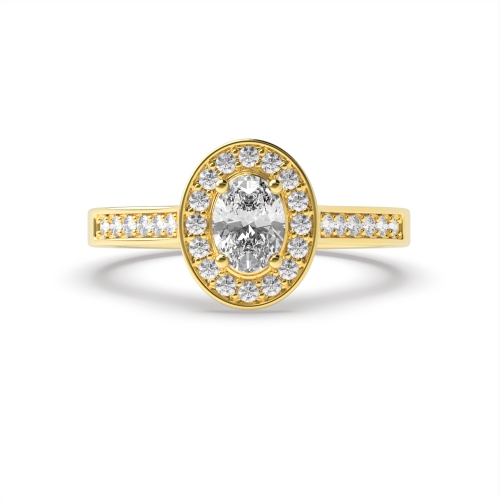 4 Prong Oval Yellow Gold Delicare shank Engagement Rings