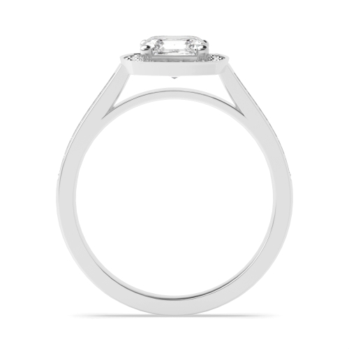 4 Prong Cushion Delicare Shank Halo Engagement Ring