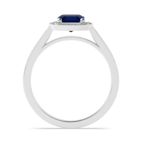 4 Prong Cushion Delicare shank Blue Sapphire Engagement Rings