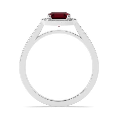 4 Prong Cushion Delicare shank Ruby Engagement Rings