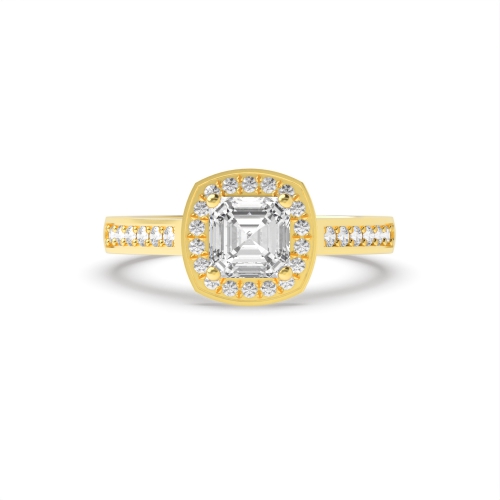 4 Prong Cushion Yellow Gold Delicare shank Engagement Rings