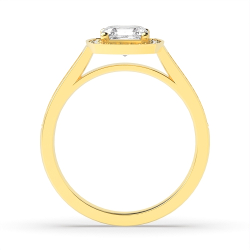 4 Prong Cushion Yellow Gold Delicare shank Engagement Rings