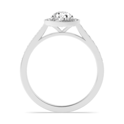 Prong Pear Delicare Shank Halo Engagement Ring
