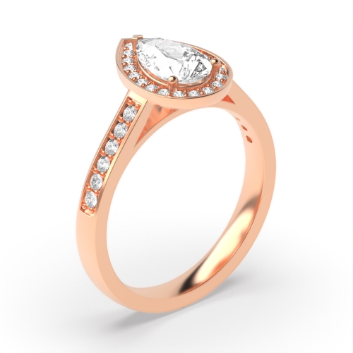 Prong Pear Rose Gold Delicare shank Engagement Rings