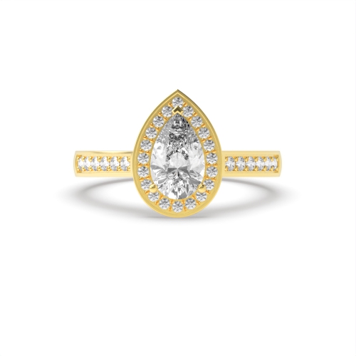Prong Pear Yellow Gold Delicare shank Engagement Rings