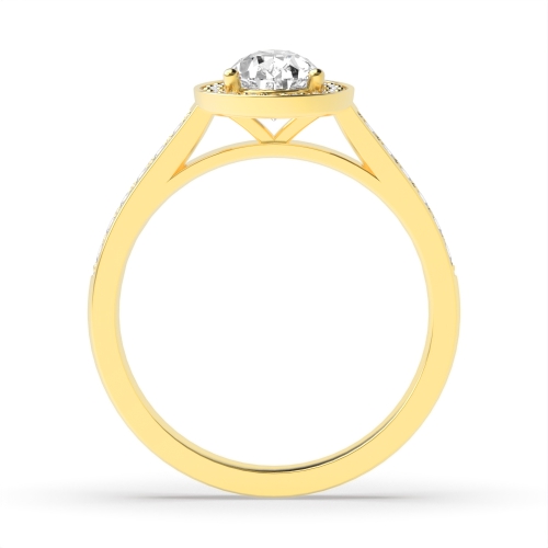 Prong Pear Yellow Gold Delicare shank Engagement Rings