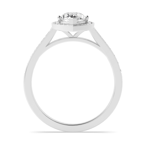 4 Prong Marquise Delicare Shank Halo Engagement Ring