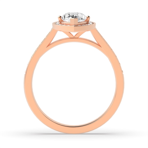4 Prong Marquise Rose Gold Delicare shank Halo Engagement Rings