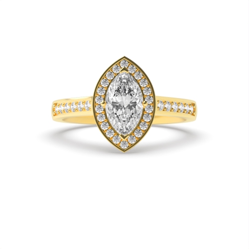 4 Prong Marquise Yellow Gold Delicare shank Engagement Rings