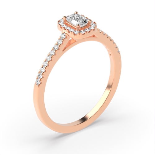 4 Prong Setting Emerald Shape Classic - Best Seller Halo Diamond Engagement Rings