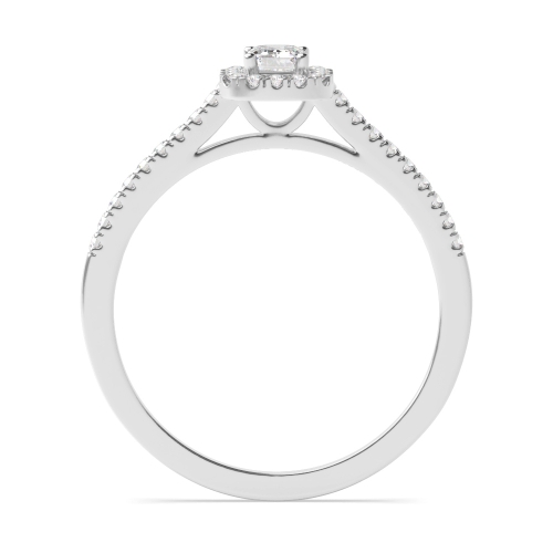 Emerald Platinum Halo Engagement Ring