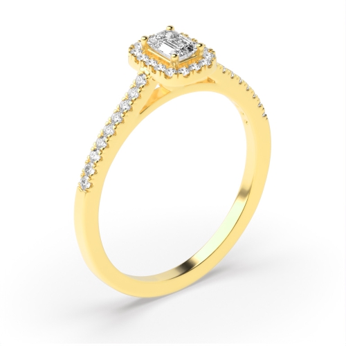 4 Prong Setting Emerald Shape Classic - Best Seller Halo Diamond Engagement Rings
