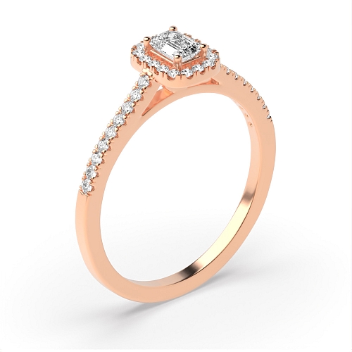 Emerald Rose Gold Micro prong Engagement Rings