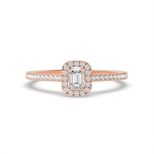 Emerald Rose Gold Micro prong Engagement Rings