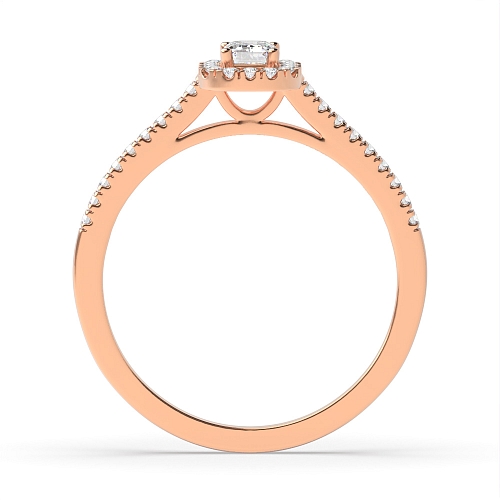 Emerald Rose Gold Micro prong Engagement Rings