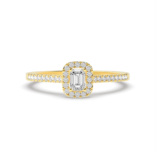 Emerald Yellow Gold Micro prong Engagement Rings
