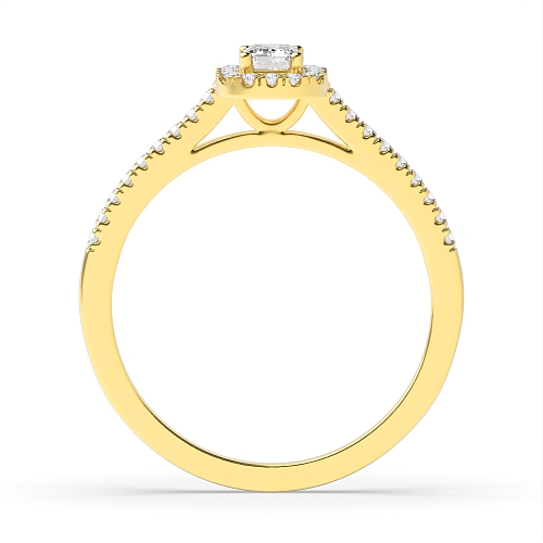 Emerald Yellow Gold Micro prong Engagement Rings