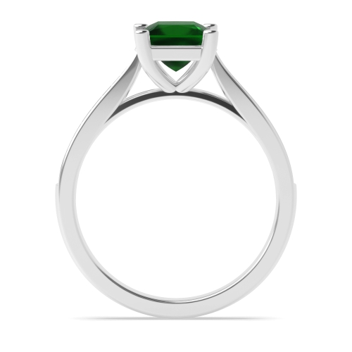 4 Prong Princess Tapered shank Emerald Halo Engagement Rings