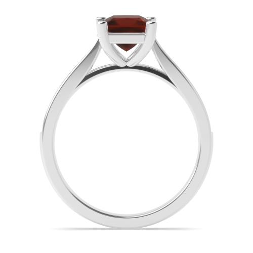 4 Prong Princess Tapered shank Garnet Halo Engagement Rings