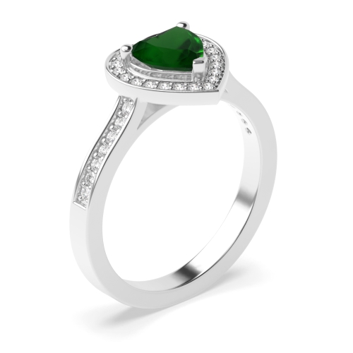 Bezel Setting Heart Shape Classic Popular Halo Diamond Engagement Rings