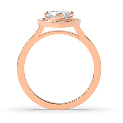 Prong Heart Rose Gold Pave set Vintage Wedding Engagement Rings