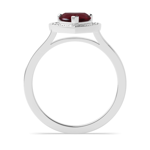 Prong Heart Pave set Ruby Engagement Rings