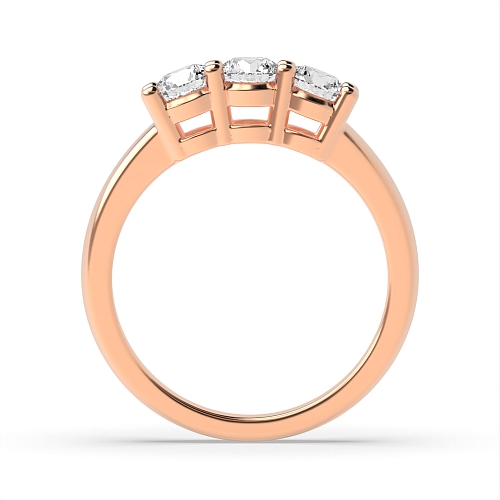 Round Rose Gold Basket set equal size Engagement Rings