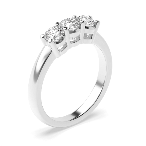 Round Basket set equal size Trilogy Engagement Rings