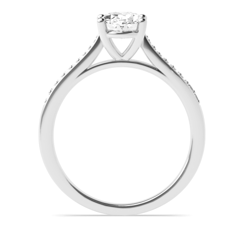 4 Prong Oval White Gold Halo Engagement Ring