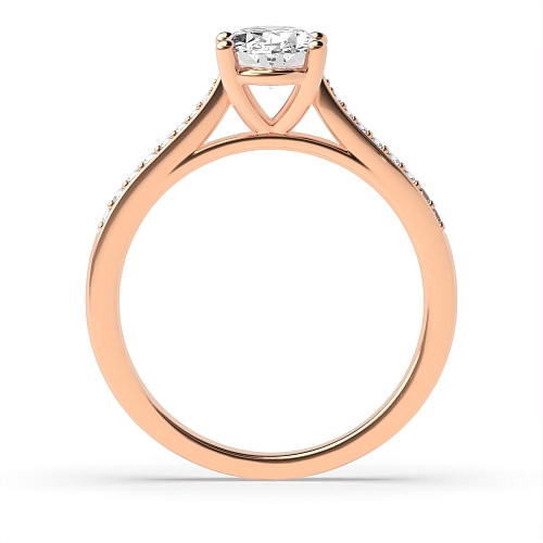 Oval Rose Gold Tapered shank Halo Engagement Rings