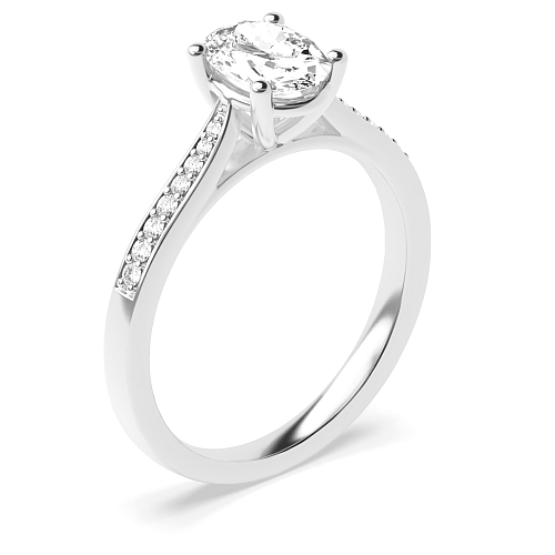 Oval Tapered shank Halo Engagement Rings