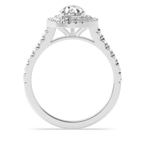 Prong Pear Double Halo Engagement Ring