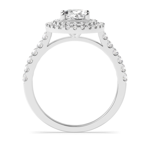 4 Prong Oval Double Halo Engagement Ring