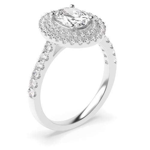 4 Prong Oval Double Engagement Rings