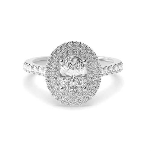 4 Prong Oval Double Engagement Rings