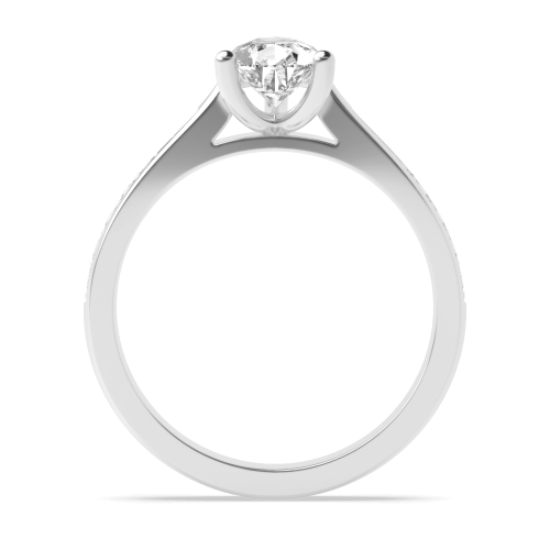 Prong Pear Pave set tapered shank Engagement Rings